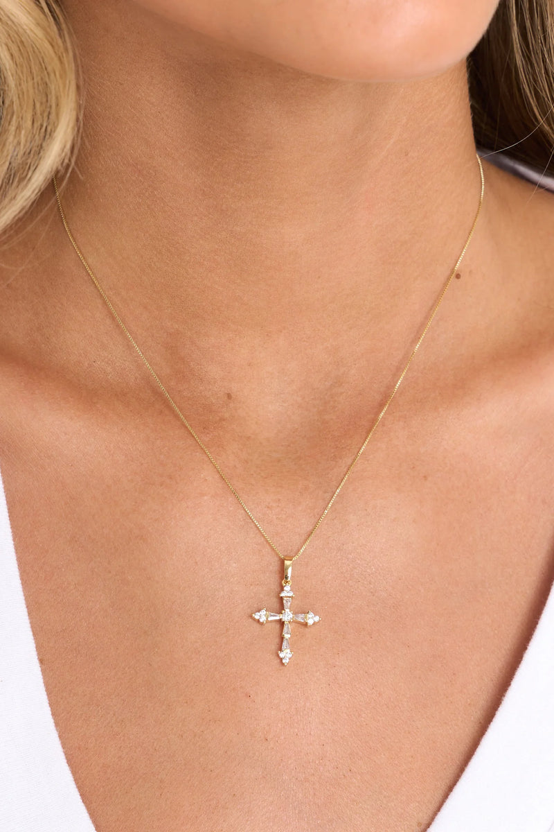 Bracha Saint Cross Necklace-Gold
