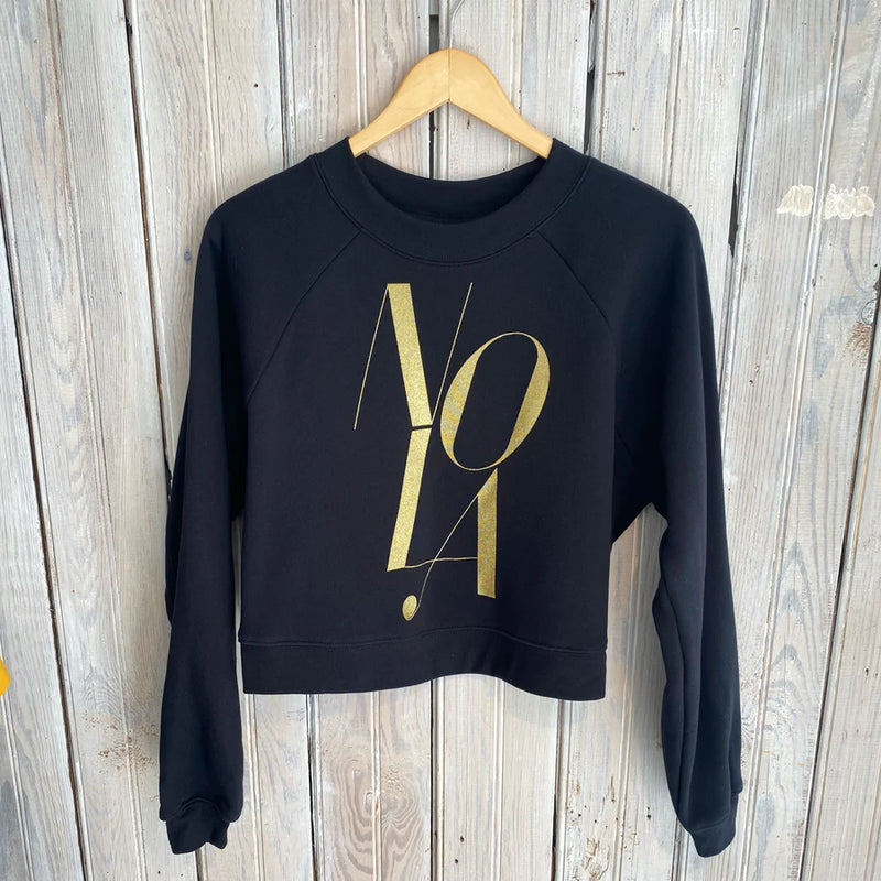 NOSL Crop Sweatshirt- Black/Gold