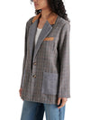 Steve Madden Rowina Blazer- Brown Plaid Mix