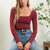 The Workshop Seamless Bodysuit- Burgundy