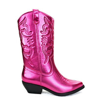 Fuchsia Metallic Cowboy Boots