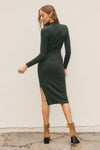 Ella Ribbed Sweater Dress- Pine