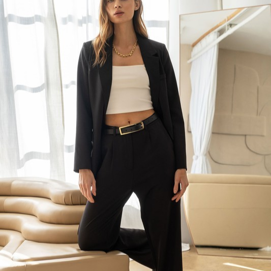 The Workshop Andrea Set Blazer- Black