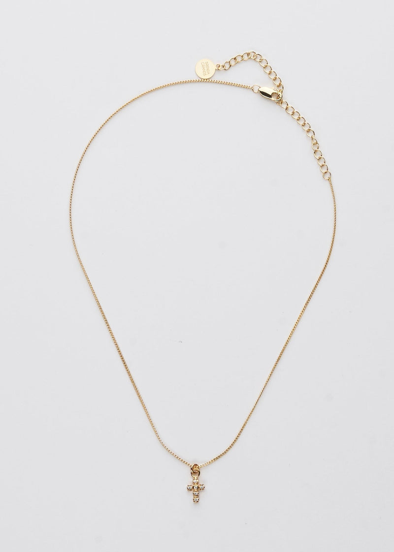 BGJ Small Cross Necklace- Gold