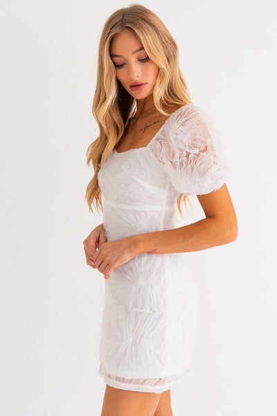 Going To The Chapel Mesh Dress - White