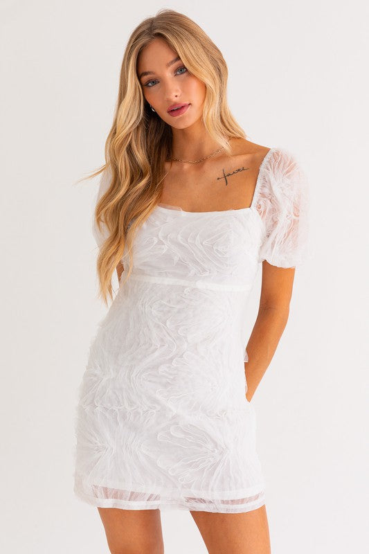 Going To The Chapel Mesh Dress - White