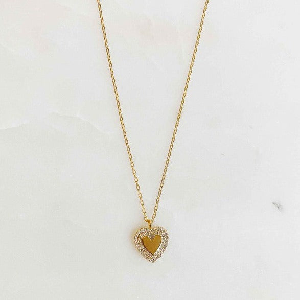 Ellison + Young Mini Heart Necklace- Gold