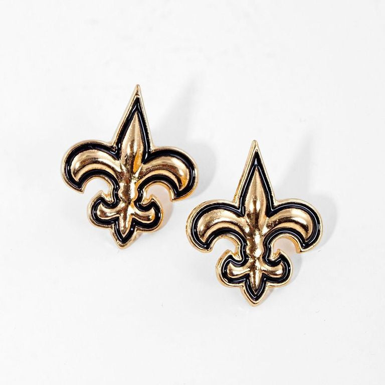 Saints FDL Stud Earrings- Gold