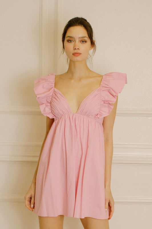 Natalie Baby Doll Dress- Pink