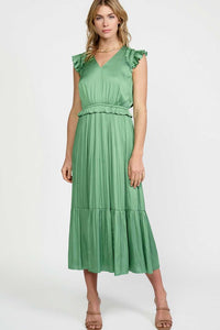 Anne Midi Dress- Grass Green