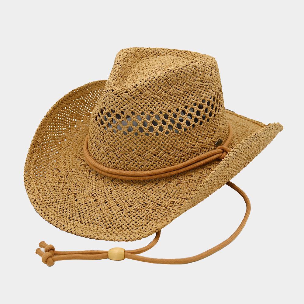 Adjustable Strap Cowboy Hat- Brown