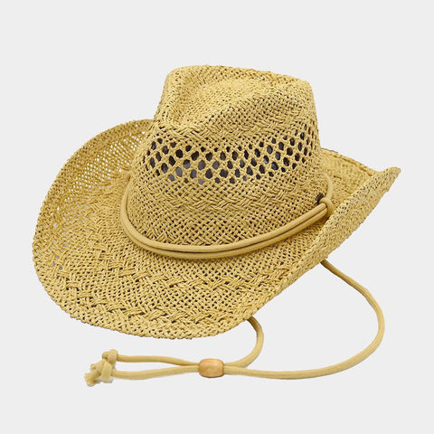 Adjustable Strap Cowboy Hat- Natural