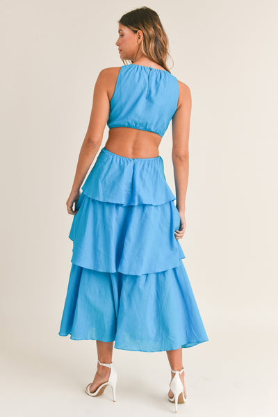 Summer Skies Midi Dress- Aqua