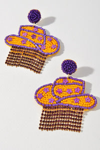 Cowgirl Hat w/ Rhinestone Fringe Earrings