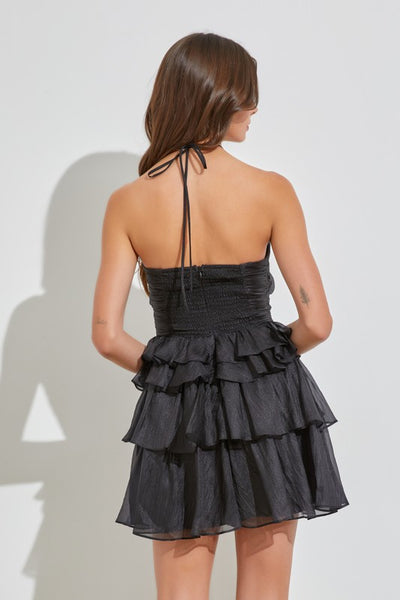 Rachel Ruffle Dress- Black