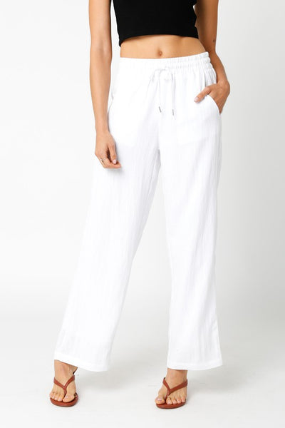 White Linen Night Pants