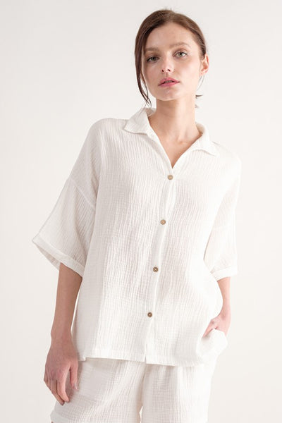 Gauze Set Shorts- White