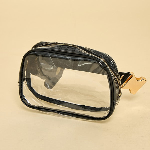 Clear Fanny Pack- Black