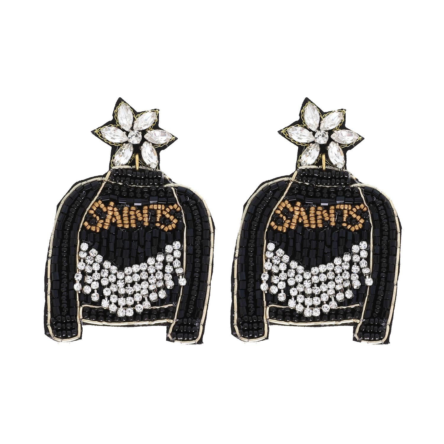 Saints Beaded Jacket Earrings