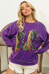 Double Party Boots Sweater- Vintage Violet