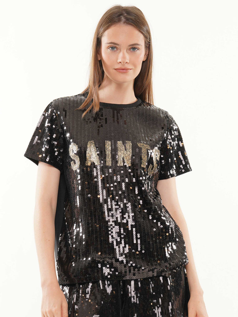 Sequin Saints Top, White