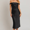 Le Lis Biased Midi Dress- Black