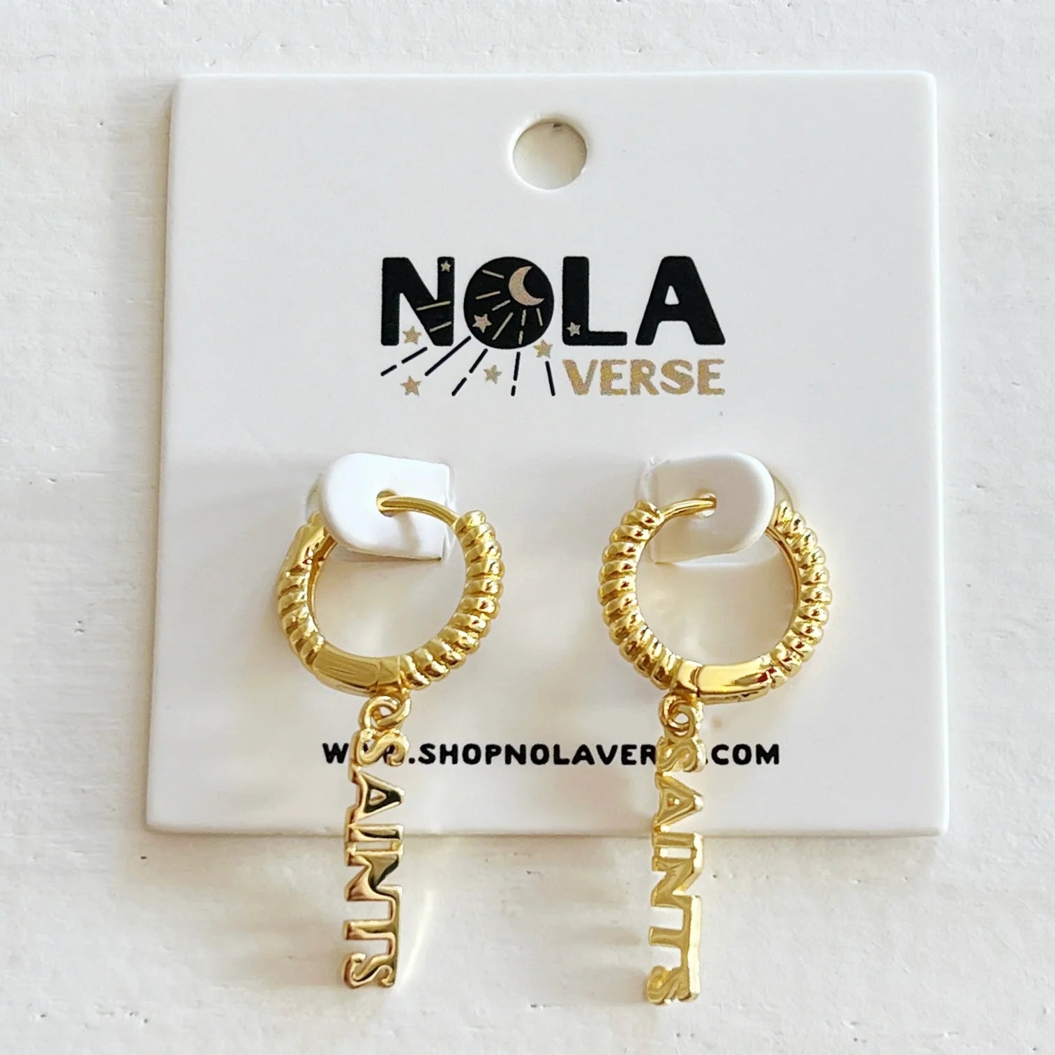 Nolaverse SAINTS Hoop Earring- gold