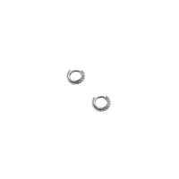 BGJ Small Crystal Huggie Hoops- Silver