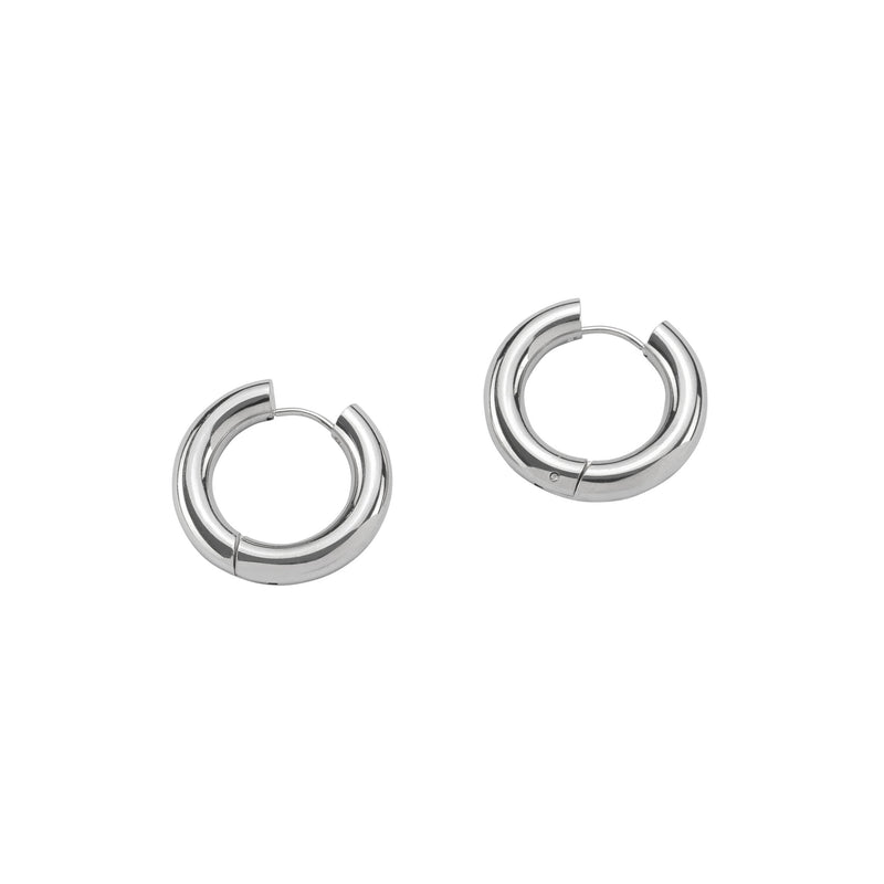 BGJ Silver Medium Hoops- Silver