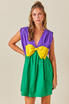 Mardi Bow Romper- Mardi Gras