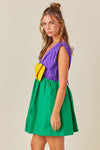 Mardi Bow Romper- Mardi Gras