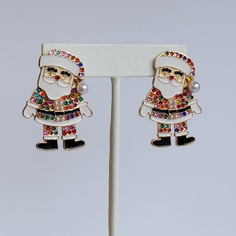 JT Rainbow Mr Claus Earrings