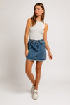 Le Lis Denim Mini Skirt- Blue Denim