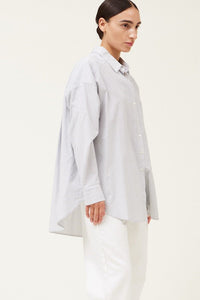 Willow Oversized Stripe Shirt- Chambray