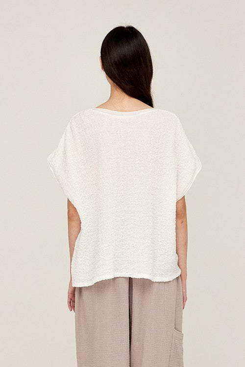 Livi Scrunch Top- Off White