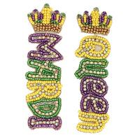 Mardi Queen Beaded Earrings