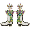 Beaded Mardi Gras Boot Earrings