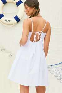 Poppy Tie Back Dress- Off White