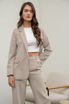 The Workshop Andrea Set Blazer- Oatmeal