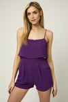 Piper Layered Top Romper- Purple