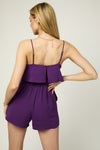 Piper Layered Top Romper- Purple