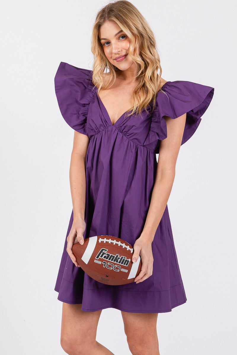 Millie Bow Back Dress- Purple