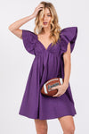 Millie Bow Back Dress- Purple