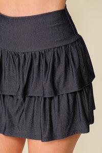 Ruffle Rush Skort- Black