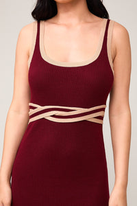 Hazel Sweater Dress- Wine