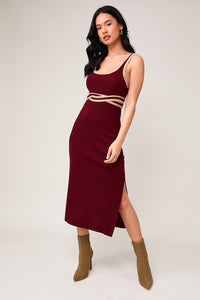 Hazel Sweater Dress- Wine