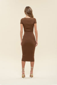 The Workshop Classy Midi Dress- Chocolate