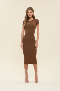 The Workshop Classy Midi Dress- Chocolate