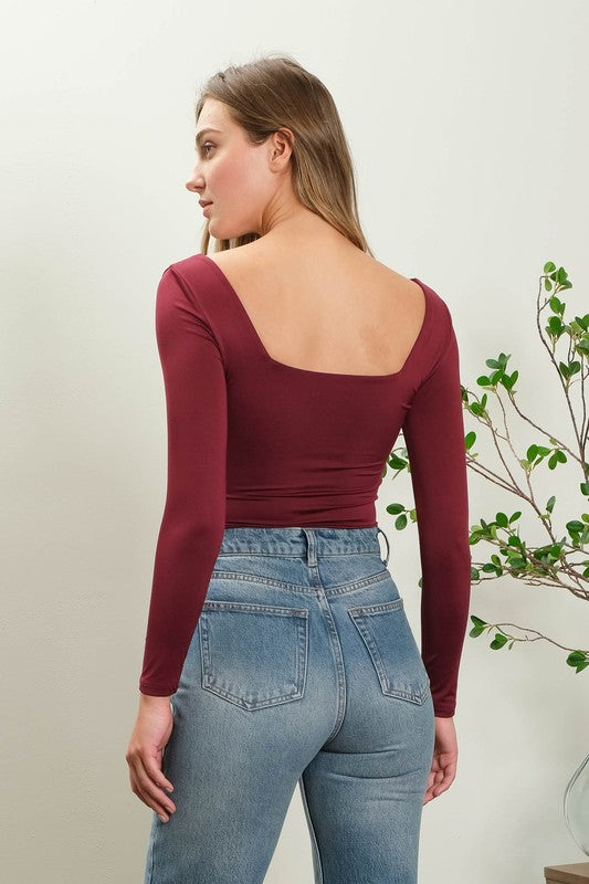 The Workshop Seamless Bodysuit- Burgundy