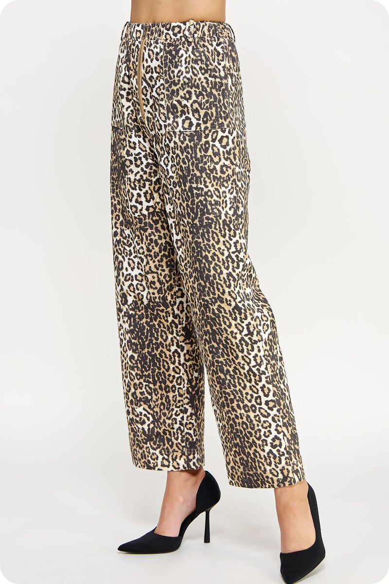 Strut and Bolt Leopard Pant- Taupe